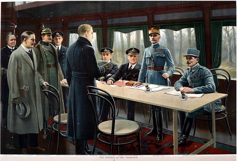 Illustration of the armistice signing