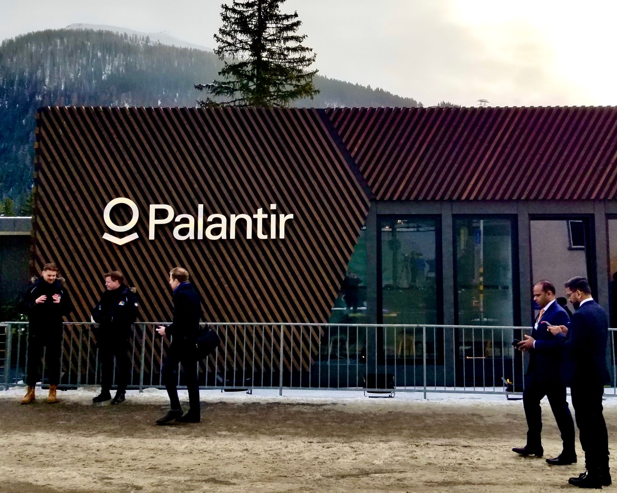 The Palantir pavilion at the 2023 World Economic Forum in Davos, Switzerland