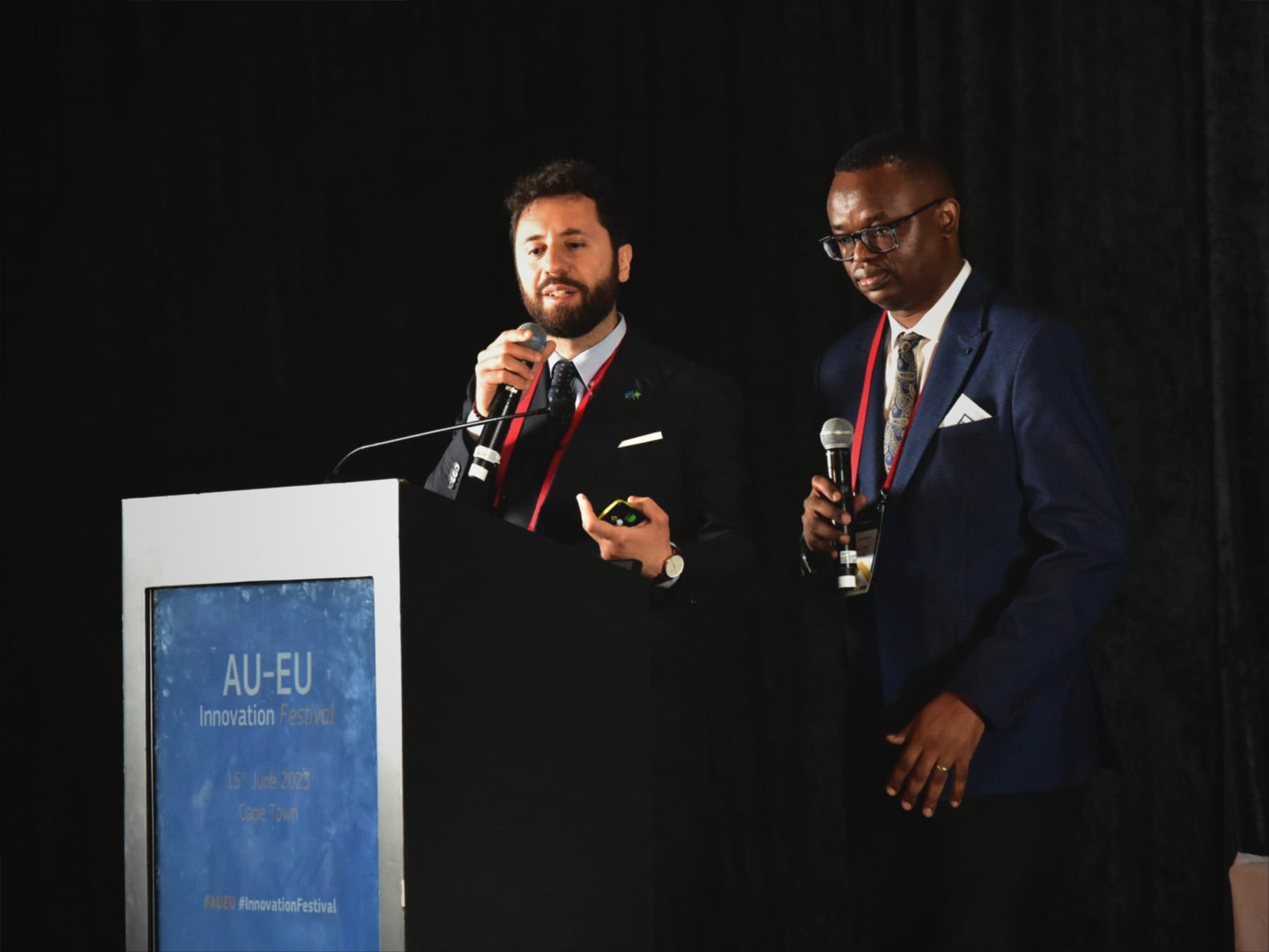 Vincenzo Lorusso, left, and Lukovi Seke, co-chairs of the A.U.-E.U. Innovation Agenda Working Group.