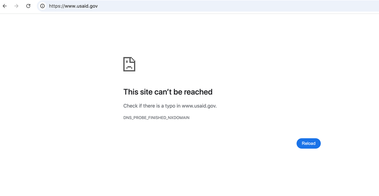 The U.S. Agency for International Development's website could not longer be reached over the weekend of Feb. 1-2, 2025.