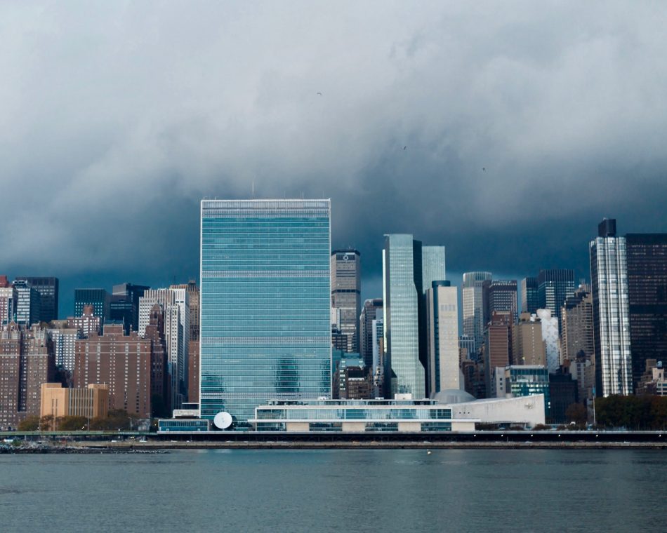 The United Nations complex overlooking Manhattan's East River