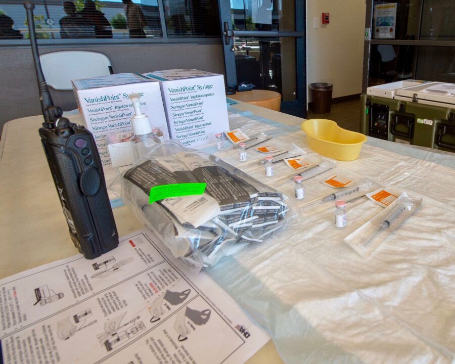 The first doses of Pfizer-BioNTech’s coronavirus vaccine arrive at the U.S. Naval Medical Center San Diego