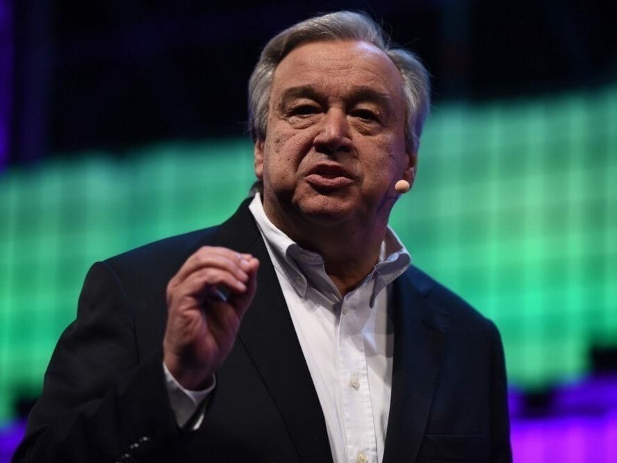 U.N. Secretary-General António Guterres at the Web Summit 2017 in Portugal.