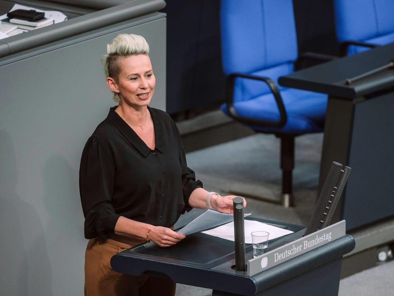 Lawyer and politician Silvia Breher of the conservative Christian Democrats, or CDU, speaks in the Deutscher Bundestag.