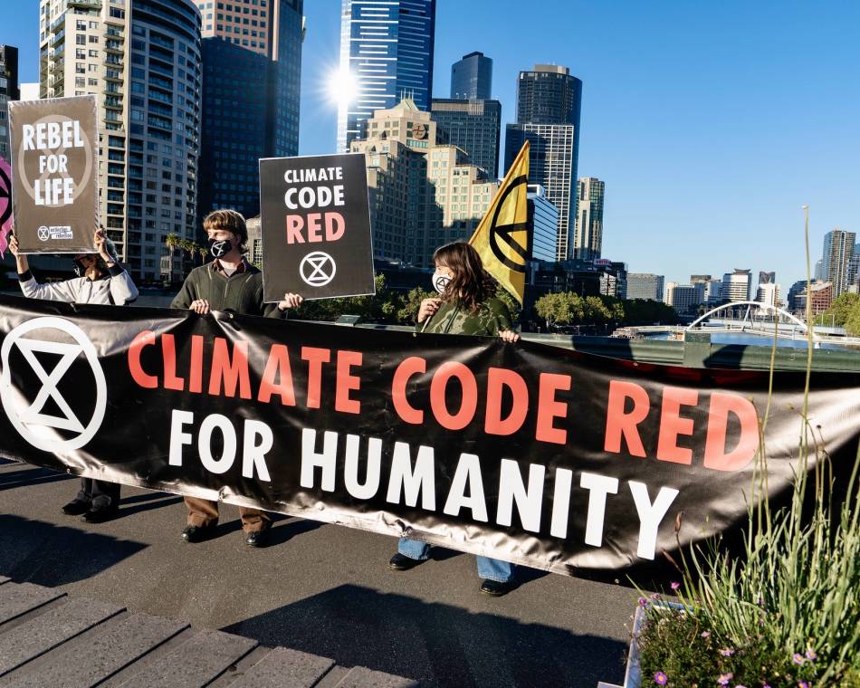 Extinction Rebellion climate activists in Melbourne, Australia