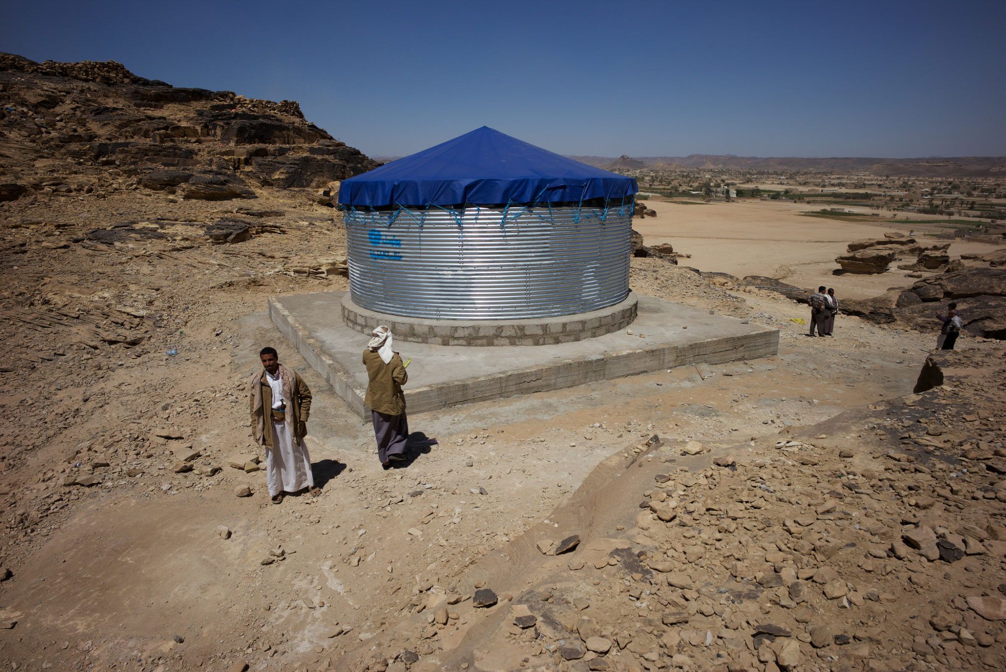 An emergency water tank in Yemen