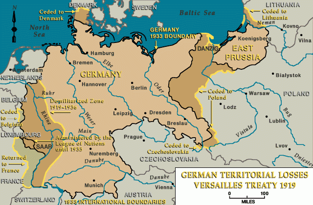 Germany forfeited 13% of its European territory