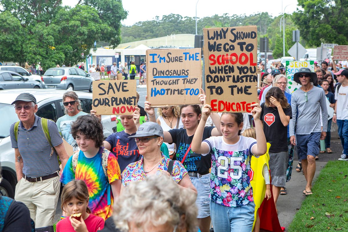 A climate protest in Coffs Harbour, Australia 