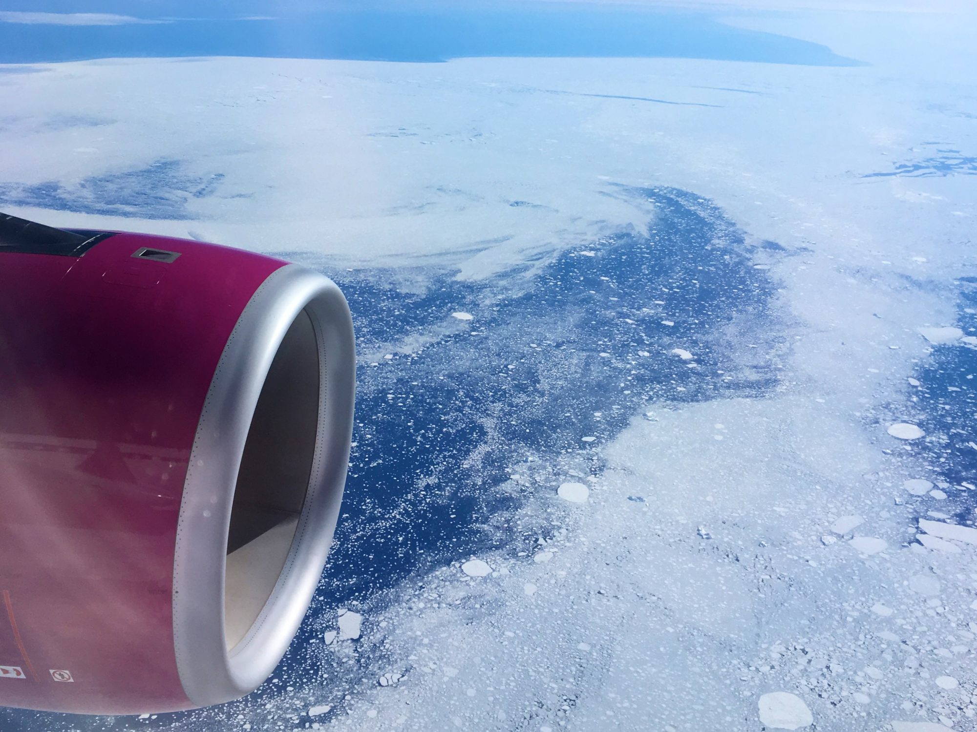 Flying above the Arctic region