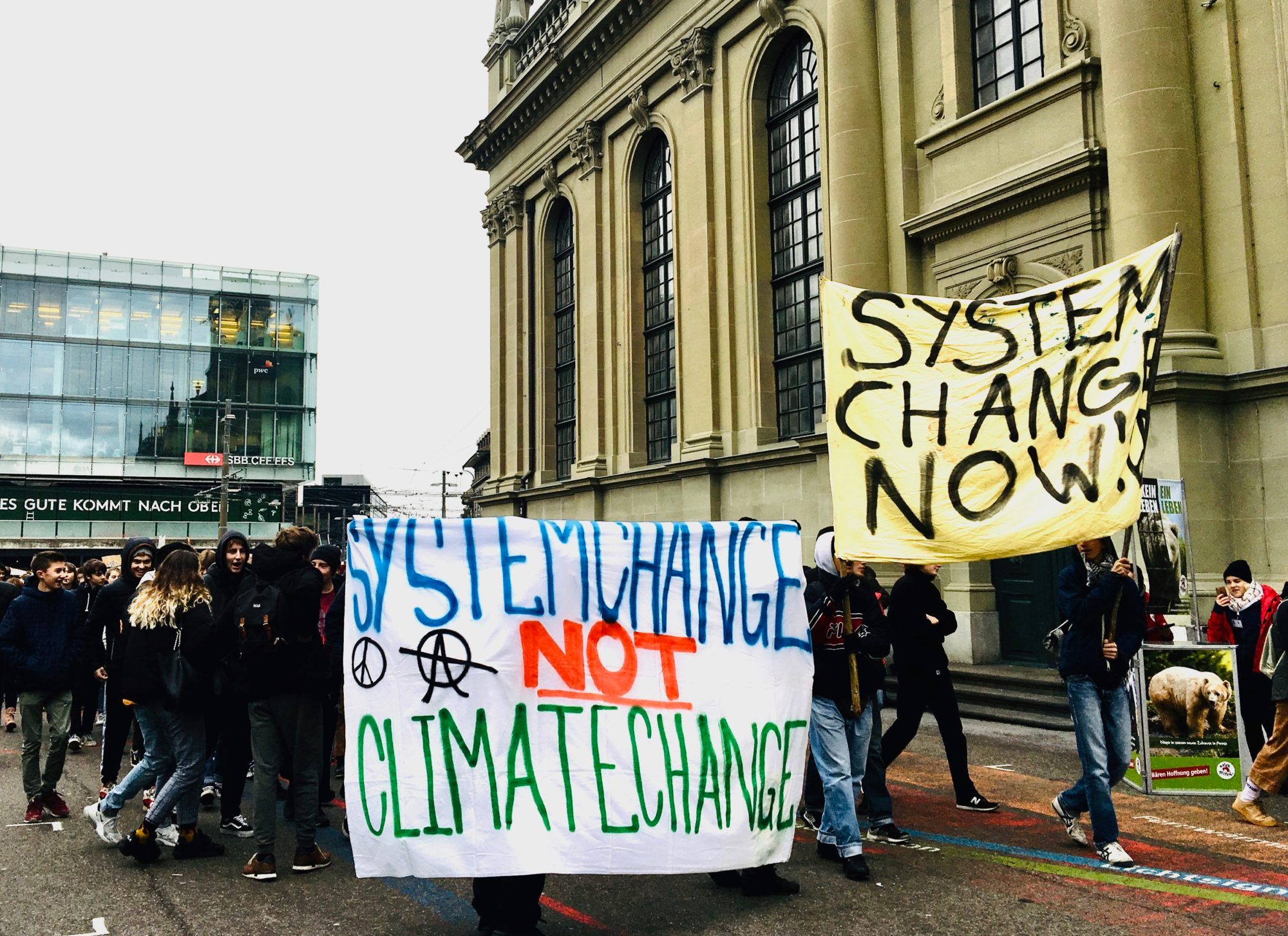 Student climate demonstrators in Bern