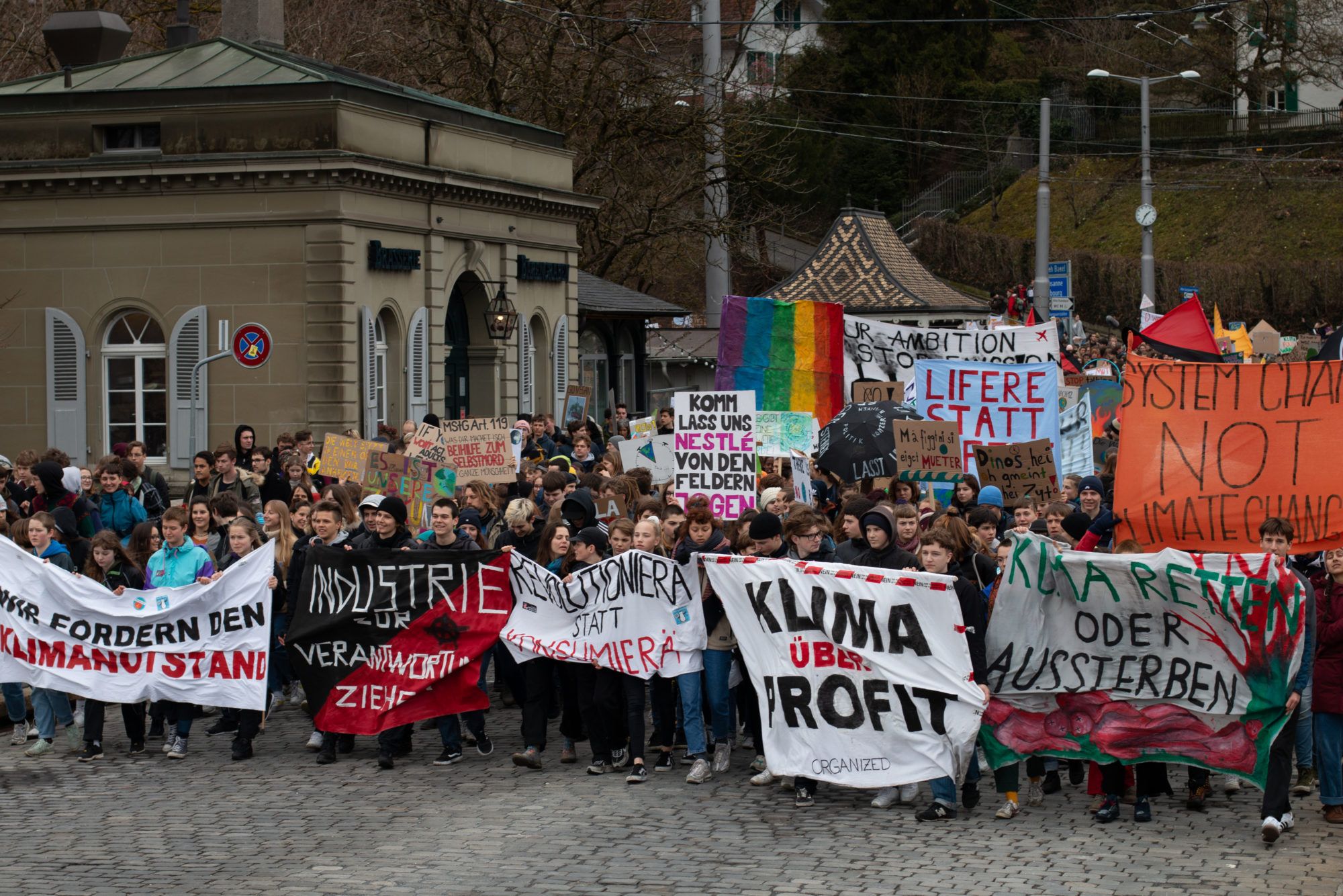 Students demonstrating in Bern, Switzerland